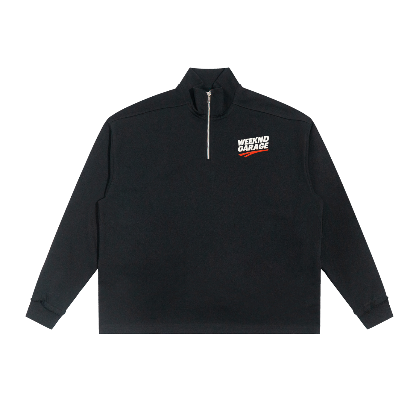 Half-Zip Rolled Edge Fleece Sweatshirt
