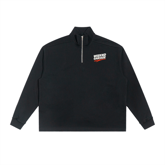 Half-Zip Rolled Edge Fleece Sweatshirt