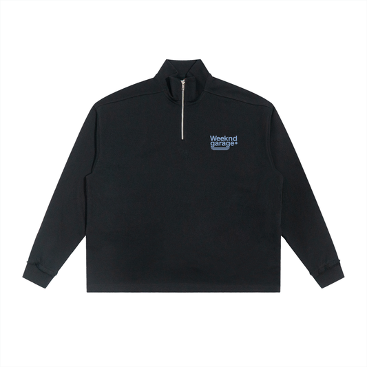 Half-Zip Rolled Edge Fleece Sweatshirt