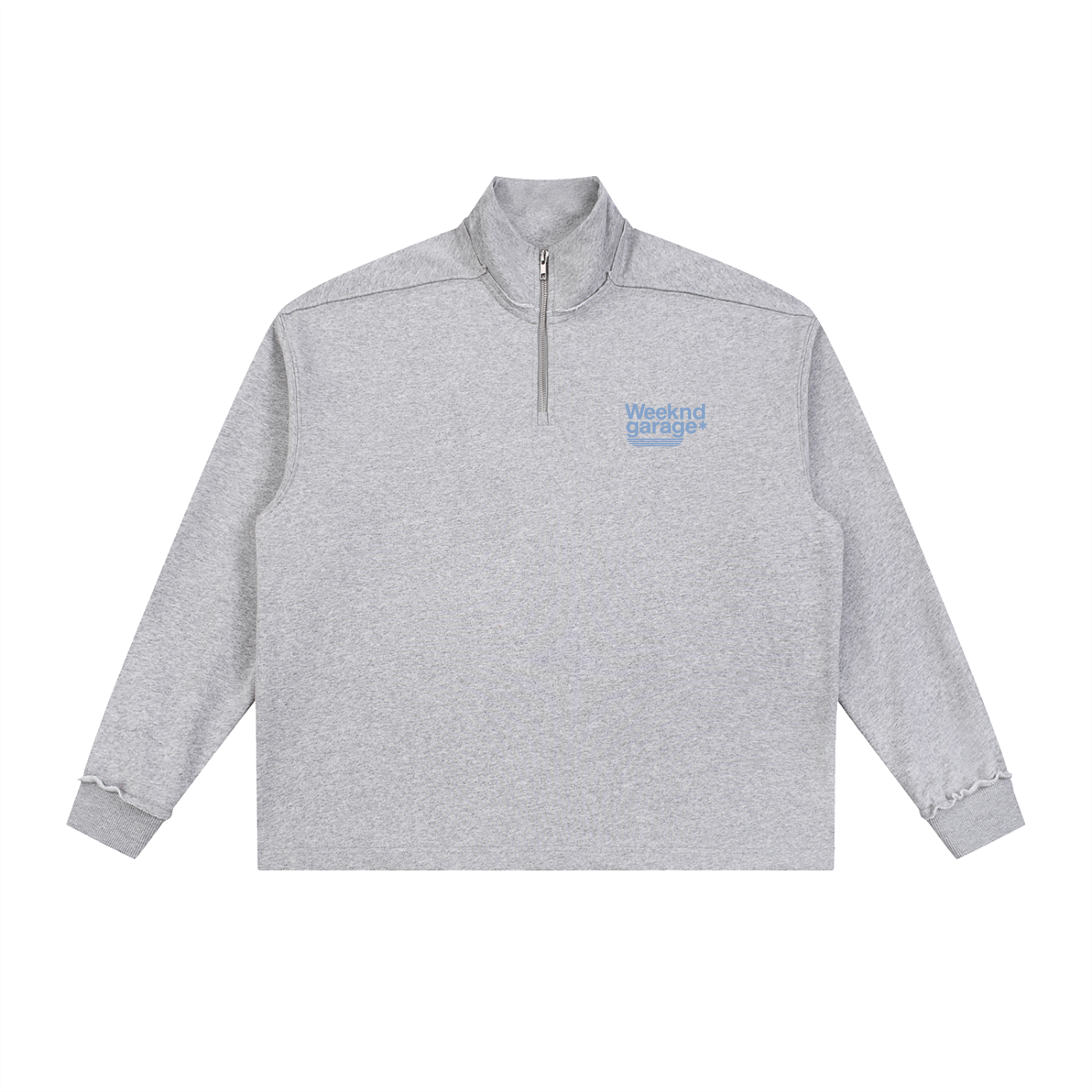 Half-Zip Rolled Edge Fleece Sweatshirt